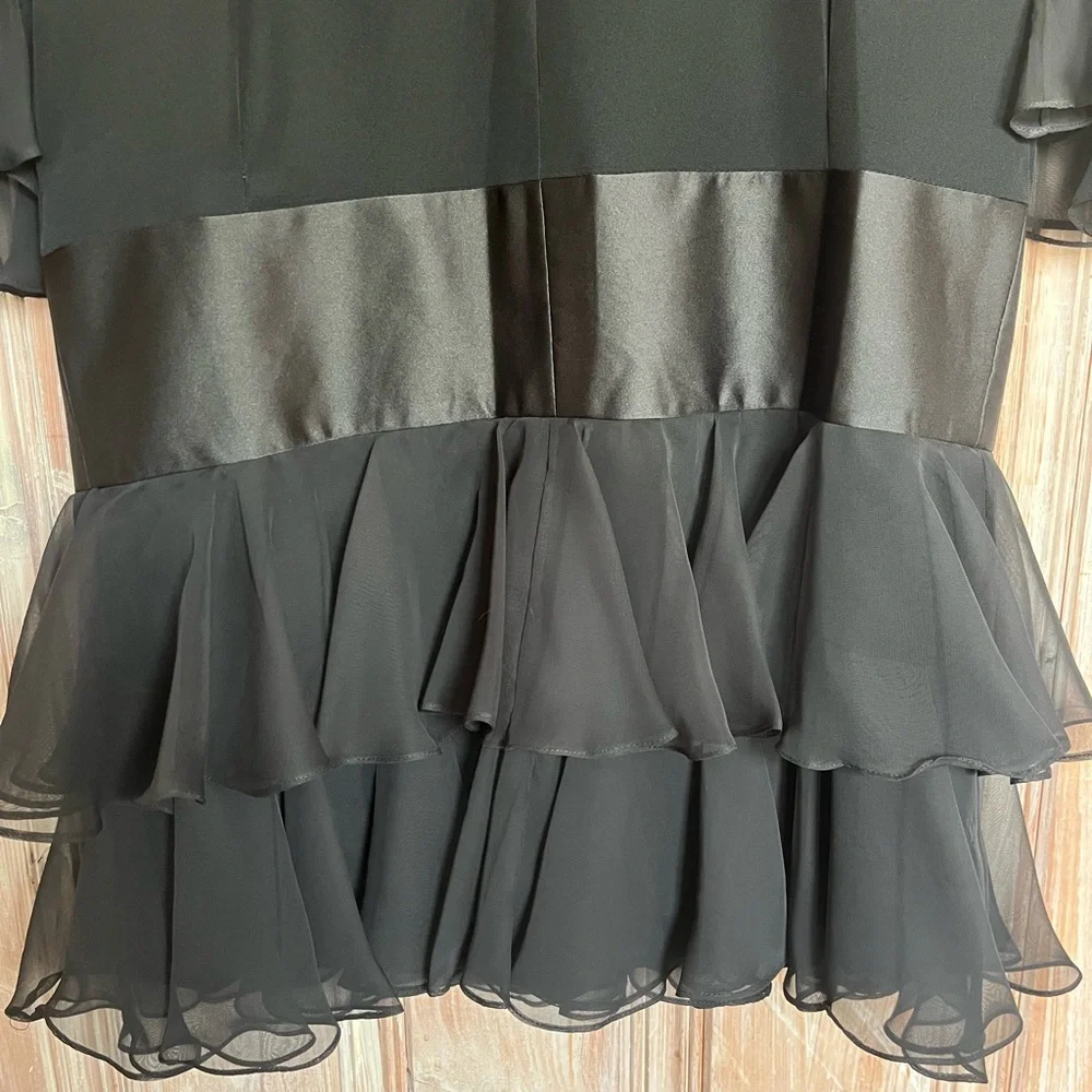 Marlene’s Golden Hanger Vintage Midi Shift Dress Evening Black Size 14 - Picture 6 of 9